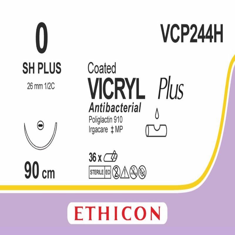 VICRYL PLUS фіолетовий 90см M3.5 USP0 одна голка SH PLUS, тип колюча Taper Point, 26мм, 1/2 кола